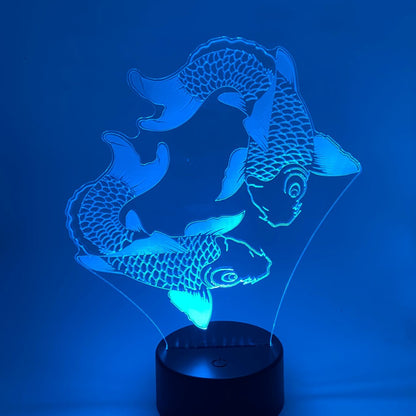 3D LED lamp koikarpers – perfect cadeau voor visliefhebbers