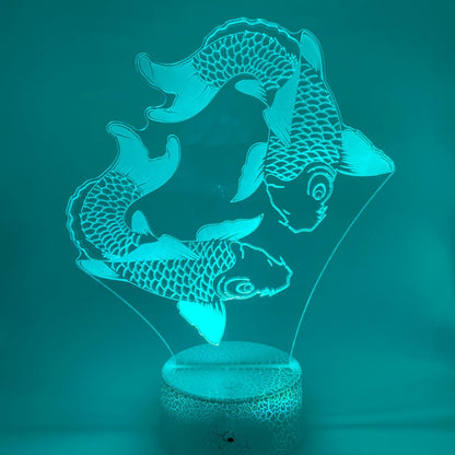 Koikarpers 3D LED lamp – Kleurverstelbaar lampje
