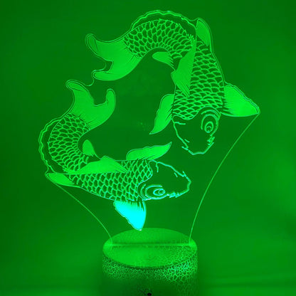Koikarpers LED 3D nachtlamp – Unieke LED-verlichting, ideaal als decoratie-item
