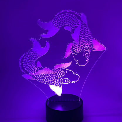 LED-3D koikarpers lamp – Origineel cadeau voor vis- en dierenliefhebbers