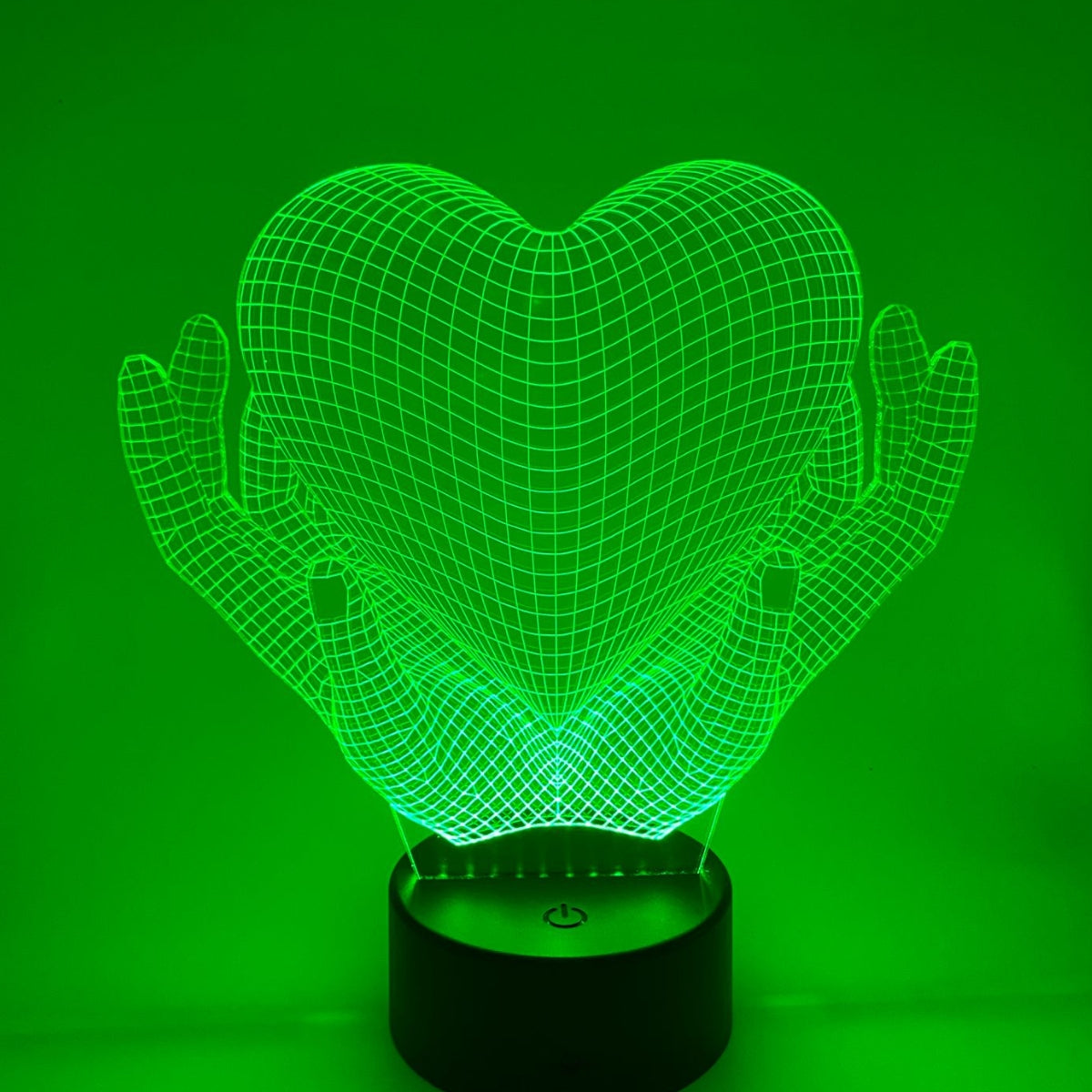 3D LED LAMP - LOVE HANDS MET HART