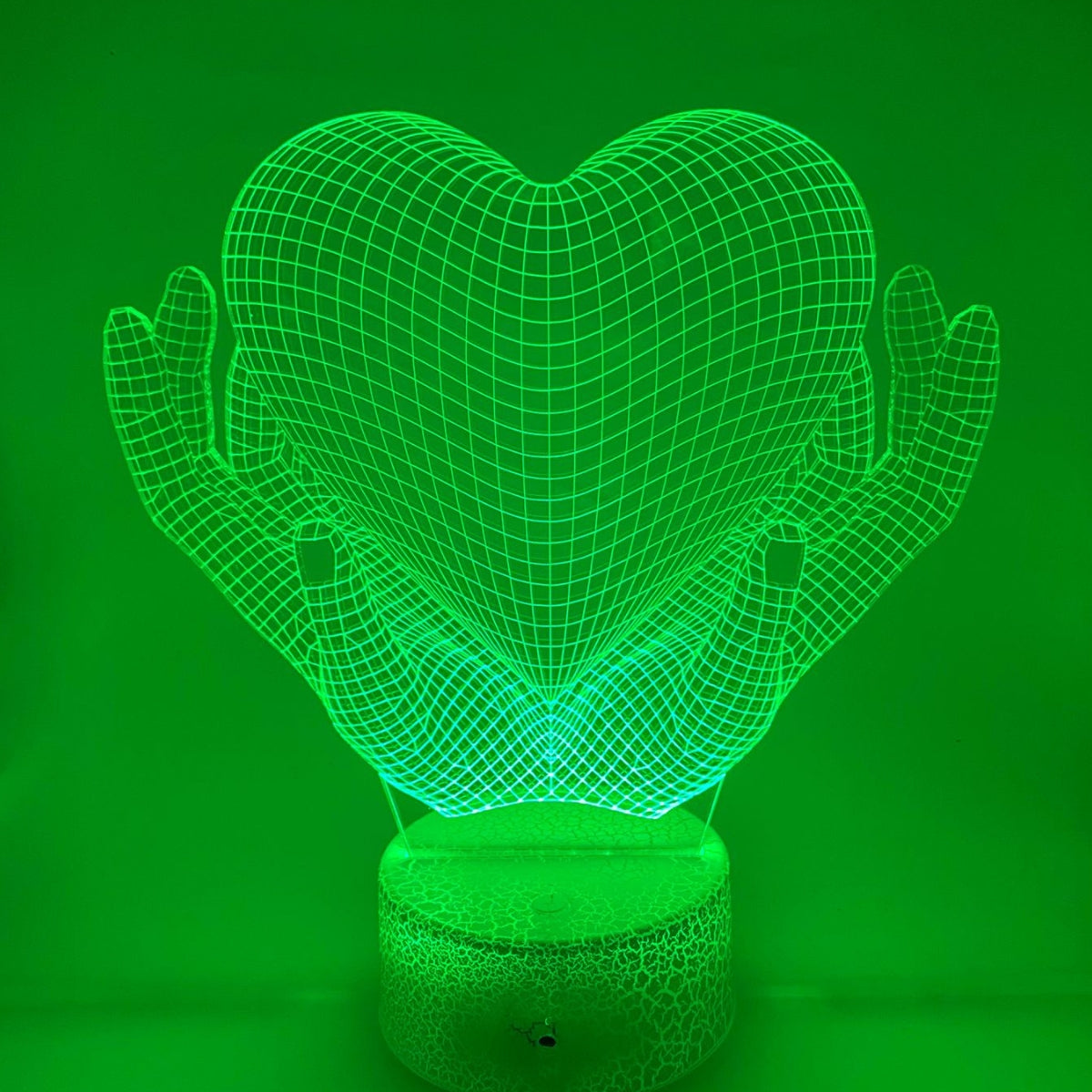 3D LED LAMP - LOVE HANDS MET HART