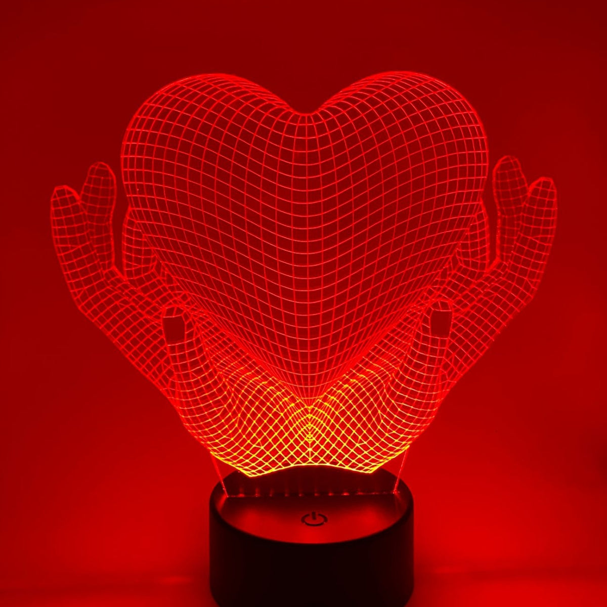 3D LED LAMP - LOVE HANDS MET HART