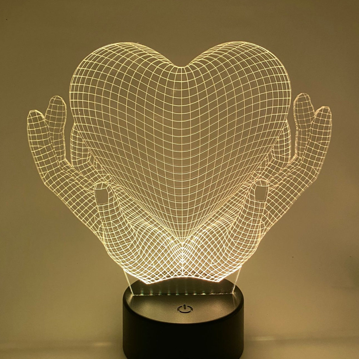3D LED LAMP - LOVE HANDS MET HART
