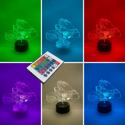 Motor 2 3D LED lamp – Kleurveranderend lampje met strak lijntekening effect