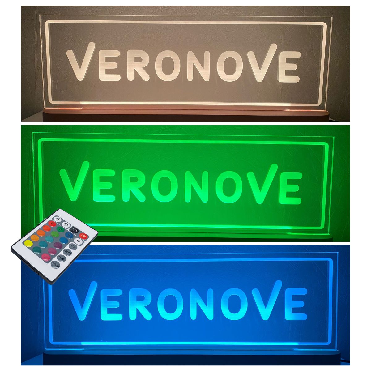 3D LED lamp met afstandsbediening en meerdere kleuren – gepersonaliseerd met naam