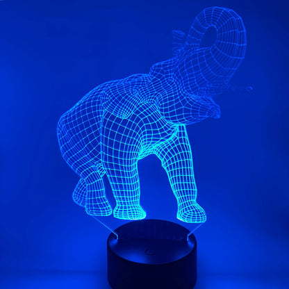 LED olifant lamp lijntekening stijl