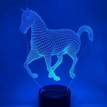 3D LED paard lamp personaliseerbaar met naam – uniek cadeau voor verjaardag of speciale gelegenheid.