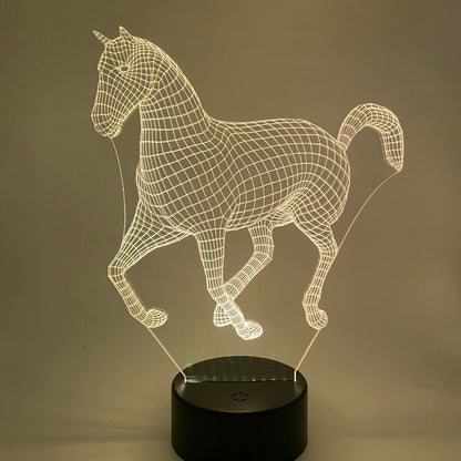 3D paardenlamp met lijntekening - voor de echte paardenfan