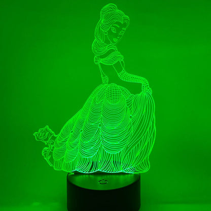 Prinses lamp 3D LED, magisch kinderkamerdecor