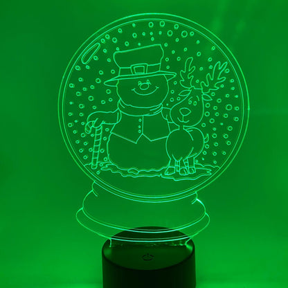 3D LED lamp sneeuwpop in bol – voor de warme kerstsfeer in huis