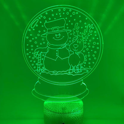 3D LED lamp sneeuwpop in bol – leuke verlichting tijdens de kerst