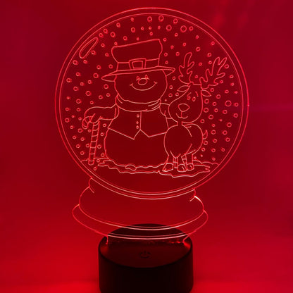 LED-3D sneeuwpop in bol – Leuk om te geven of te krijgen, perfect cadeau voor kerst