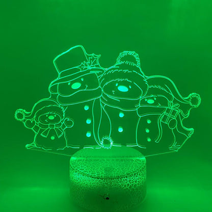 3D LED lamp sneeuwpoppen – Kleurveranderend en verstelbaar, ideaal voor kerstdecoratie