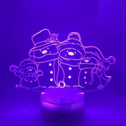 LED-3D sneeuwpoppen lamp – Leuk om te geven of te krijgen, origineel kerstcadeau