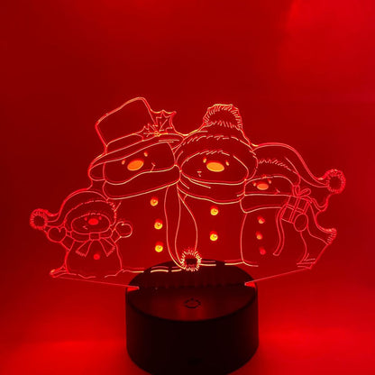 3D LED lamp sneeuwpoppen – verschillende kleuren in te stellen