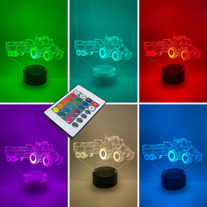 RGB 3D LED tractor lamp, kleurveranderend en sfeervol voor slaapkamer.