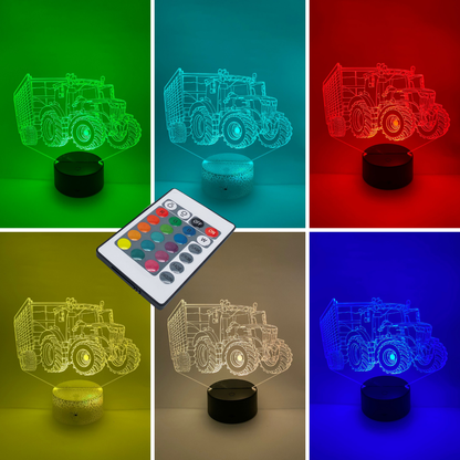 RGB LED tractor lamp voor sfeer en spel, kleurveranderend en stijlvol voor kinderkamer.