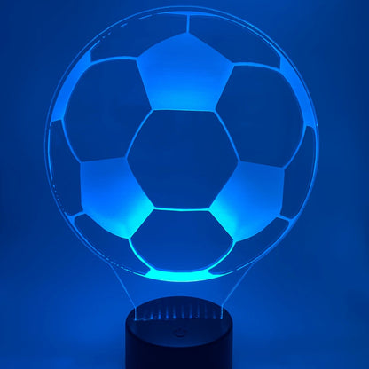 Voetbal LED lamp 3D, decoratieve lamp met instelbare kleuren en sportieve uitstraling