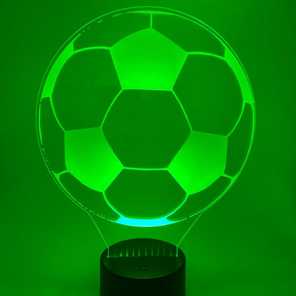 3D LED lamp voetbal, strakke lijntekening, perfect voor de voetbalfan