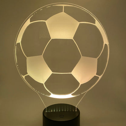 Voetbal 3D LED lamp in lijntekening stijl, decoratie voor slaapkamer of gamekamer