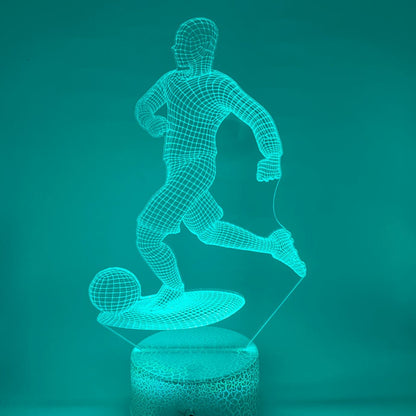 Kleurveranderende 3D LED lamp voetballer