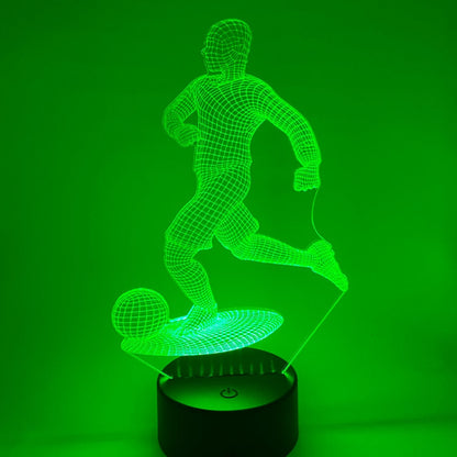 Voetbalthema 3D LED lamp, kleurrijke verlichting, leuk om te geven of te krijgen