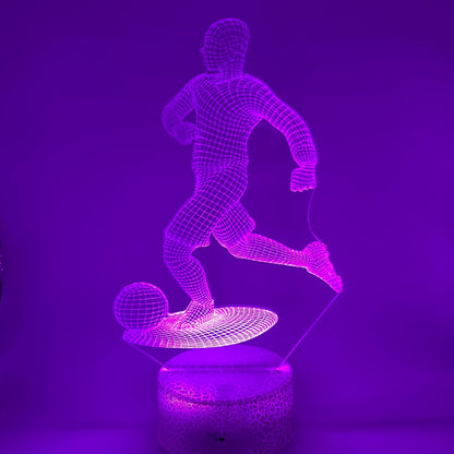 3D LED lamp voetballer, lijntekening