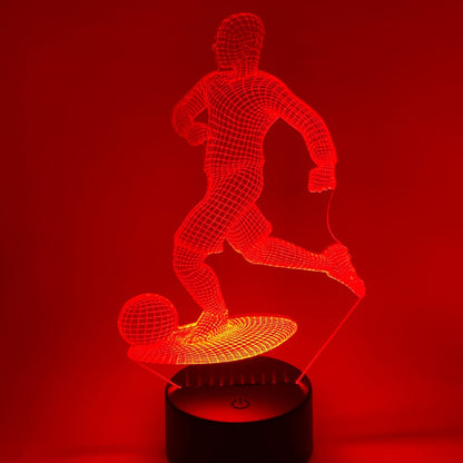 Voetbal LED lamp 3D, decoratieve lamp met instelbare kleuren en sportieve uitstraling