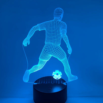 3D Led Lamp - Voetballer 2 - voor de echte voetbalfan