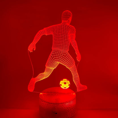Voetballamp 3D LED met RGB-verlichting, geschikt als decoratie voor voetbalfans en sportkamers