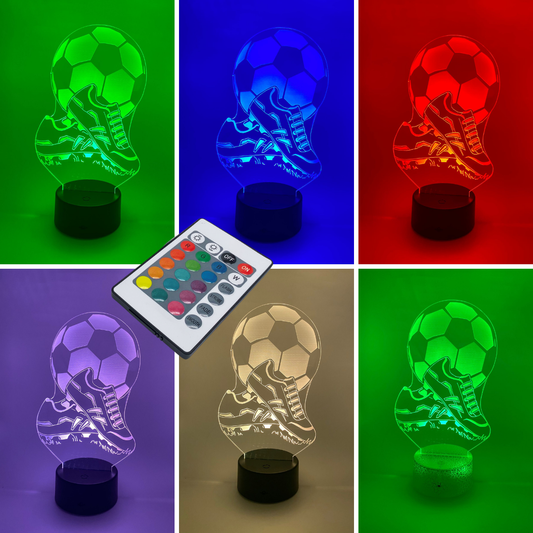 3D LED LAMP - VOETBAL MET SCHOENEN
