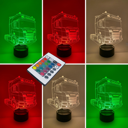 3D LED lamp vrachtwagen RGB – cadeau voor vrachtwagenliefhebbers