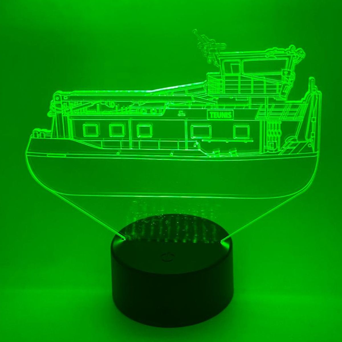 Unieke 3D LED lamp met boot afbeelding en naam of tekst