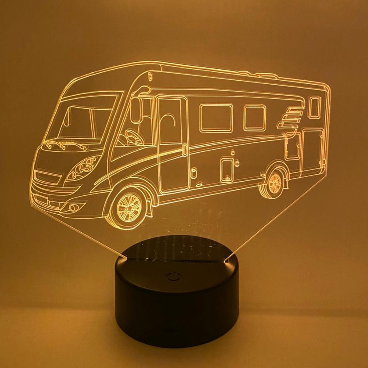 Unieke 3D LED lamp met camper afbeelding en proefdruk