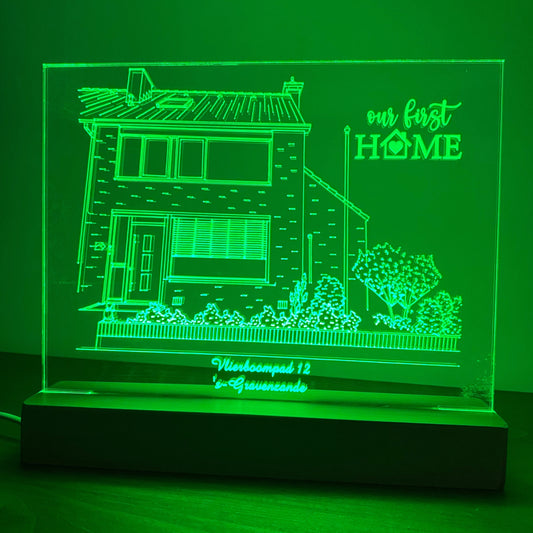 3D LED LAMP - Lijntekening van je huis