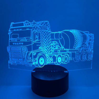 Betonwagen 3D lamp – leuk om te geven of te krijgen