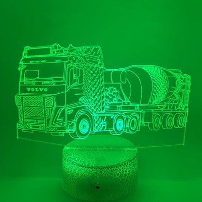 Betonwagen 3D lamp – RGB kleurverlichting verstelbaar
