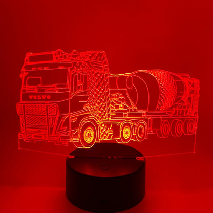 Gepersonaliseerde 3D lamp betonwagen – naam toevoegen mogelijk
