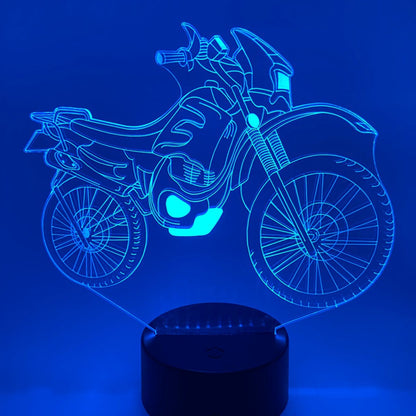 Lijntekening 3D LED lamp crossmotor
