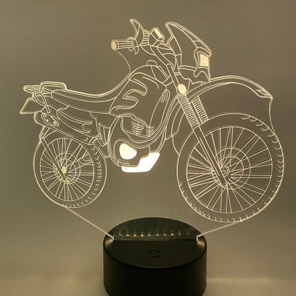3D LED lamp motor in crossmotor design, echte blikvanger voor fans.
