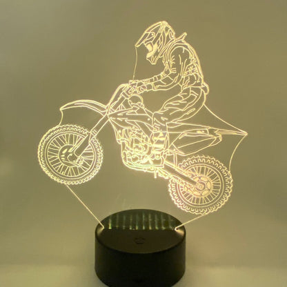 3D cross motor rider lamp als cadeau – leuk om te geven of te krijgen, sfeervolle LED verlichting.