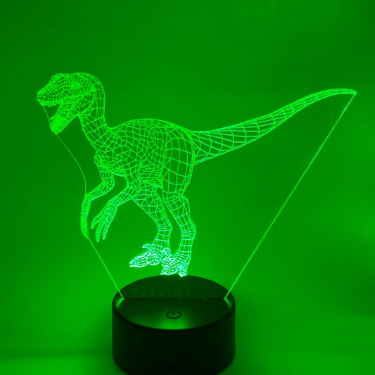 3D LED LAMP -  DINOSAURUS - RAPTOR