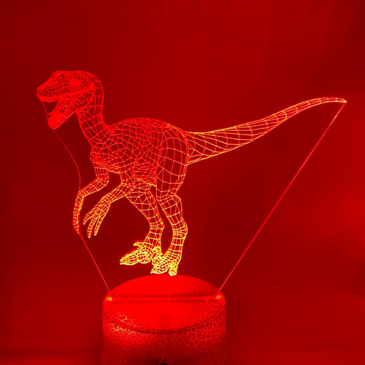3D LED LAMP -  DINOSAURUS - RAPTOR