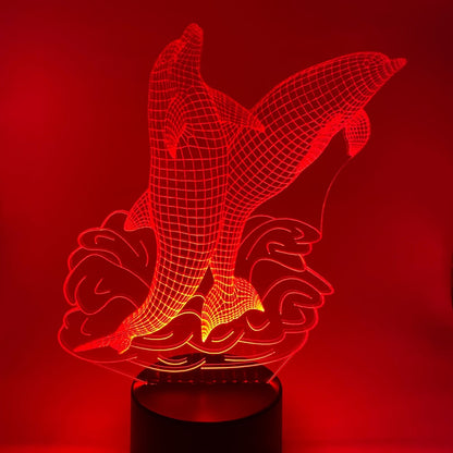 Gepersonaliseerde LED-dolfijnlamp met naam, uniek cadeau-idee voor liefhebbers van zee en dolfijnen