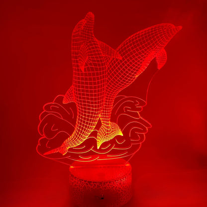 RGB 3D dolfijn LED-lamp, kleurrijke sfeerverlichting, perfect voor kinder- of tienerkamer