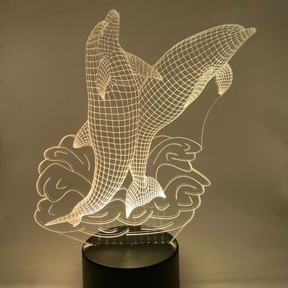 LED-dolfijnlamp, verschillende lampvoeten beschikbaar, decoratieve verlichting voor bureau of nachtkastje