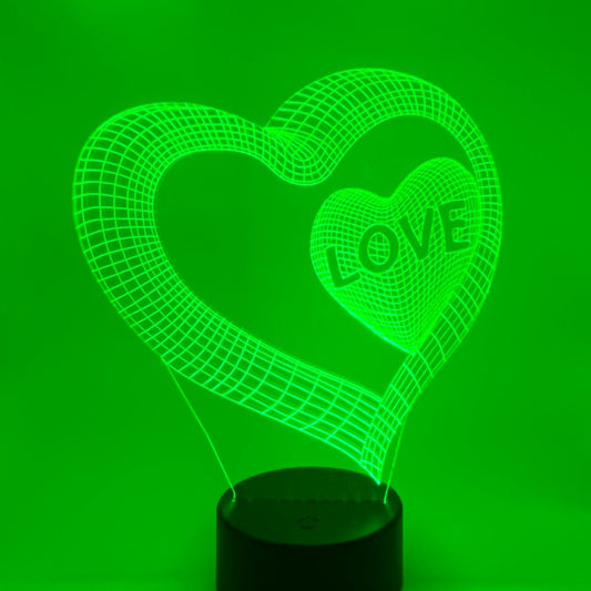 3D LED LAMP - DUBBEL HART