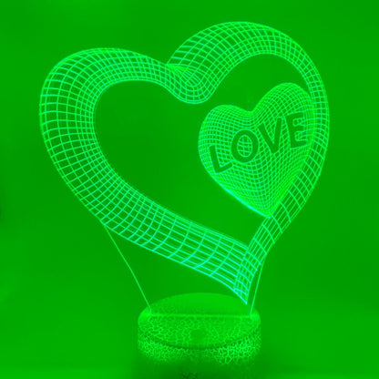 RGB hartvormige lamp, volledig instelbare kleuren voor sfeer.