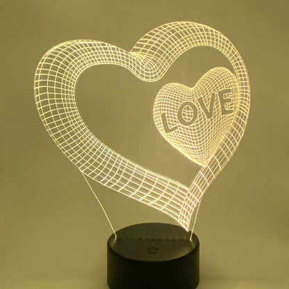 LED hart lamp in lijntekening